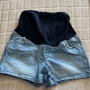 Blue Denim Maternity Shorts